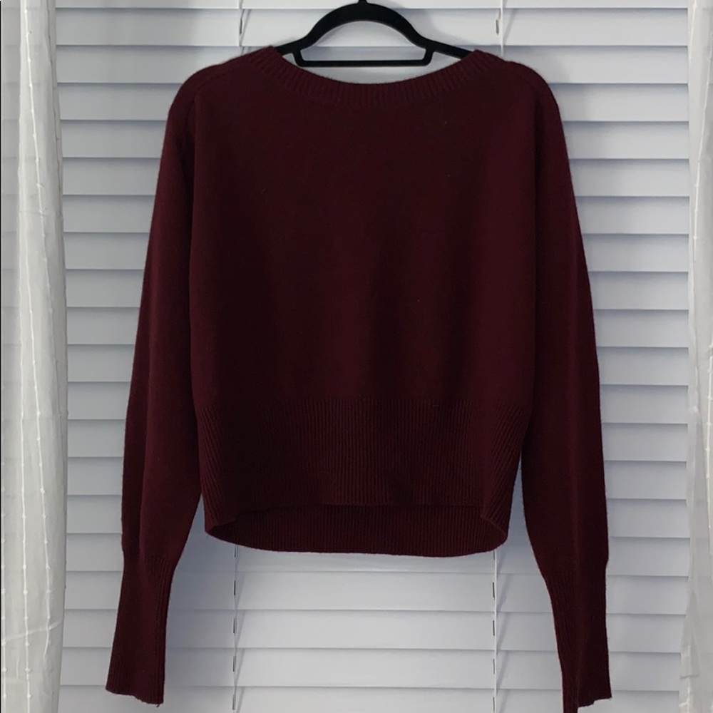Theory Maroon Cashmere Sweater